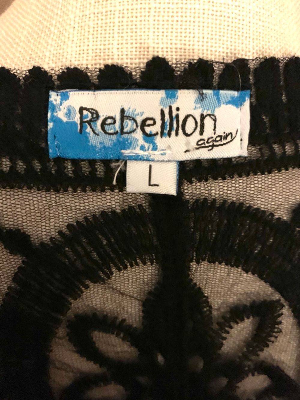 Rebellion Black Sheer Lace Kimono - Picture 7 of 7